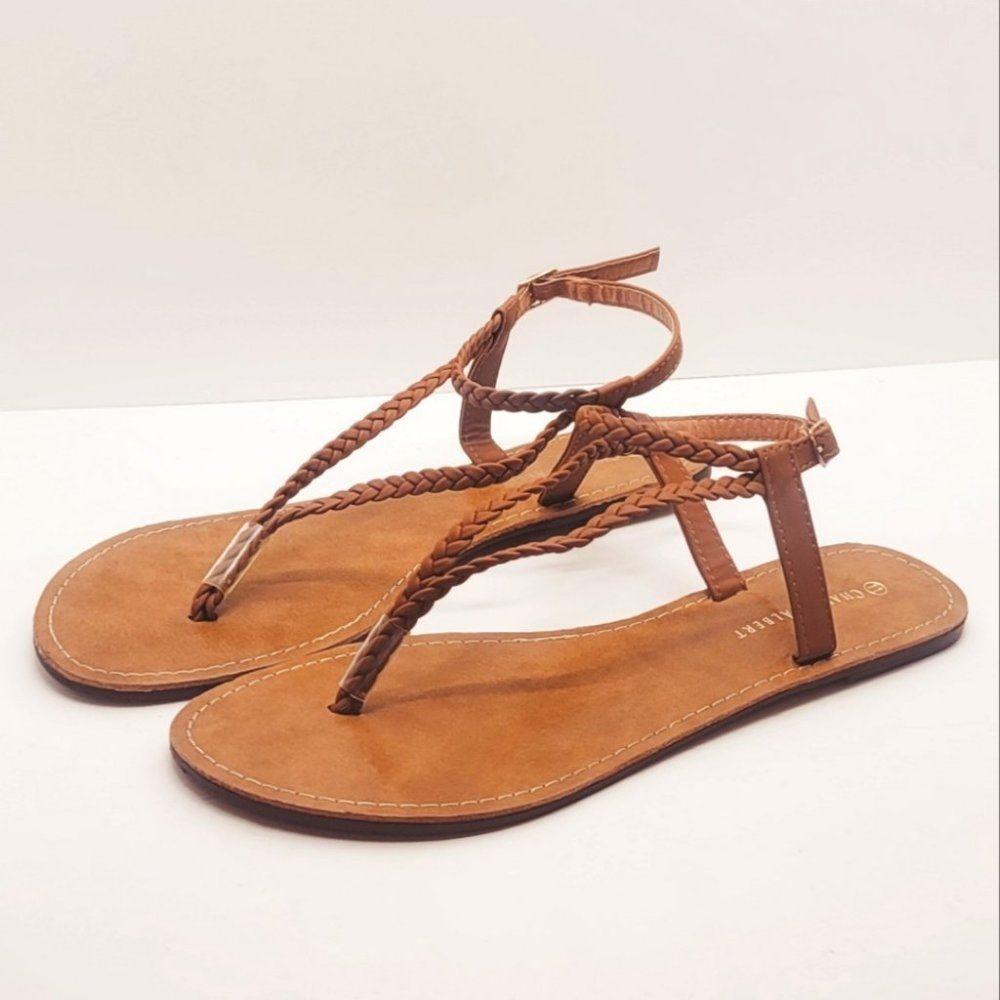 CHARLES ALBERT Brown Braided Sandals Women's size 11M